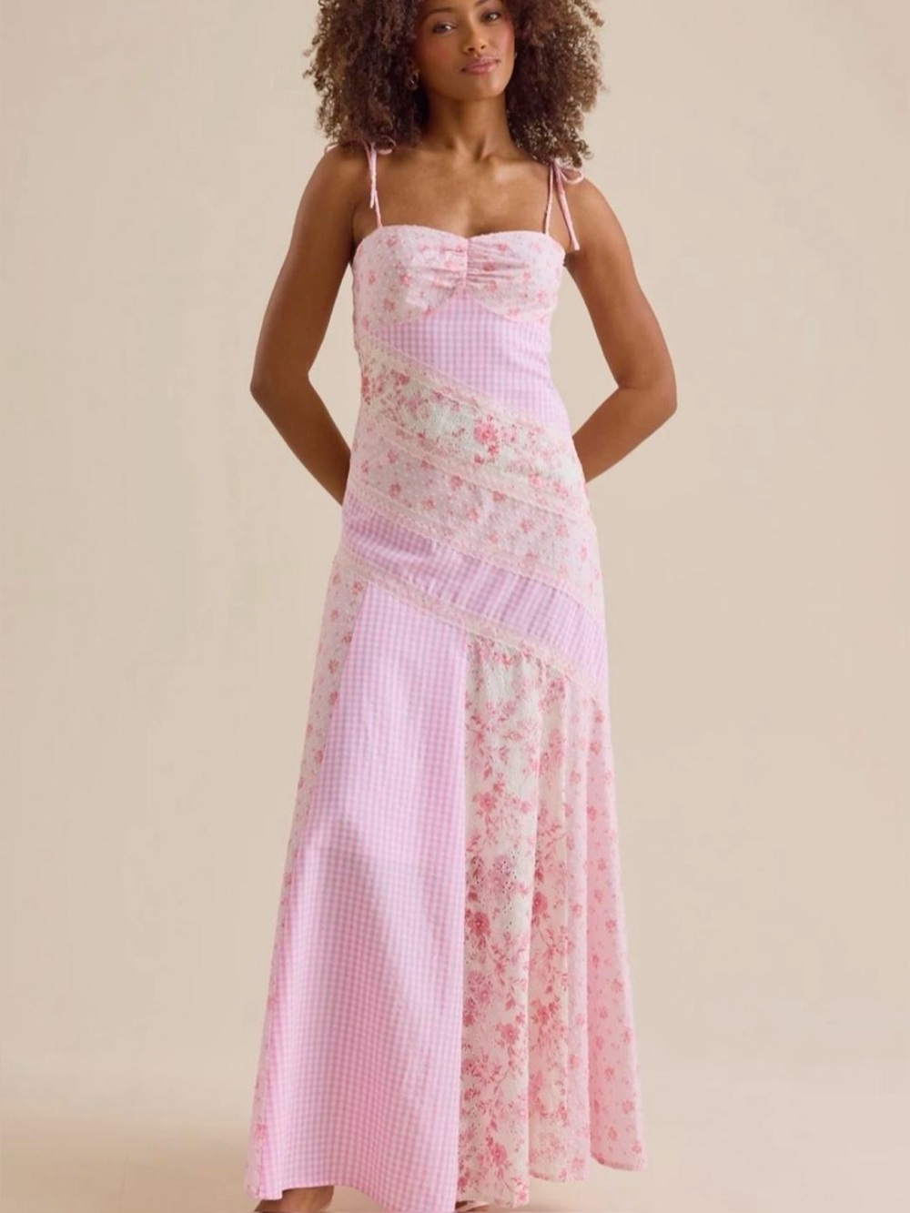 Altar'd State Pink Multi Tiered Sundress